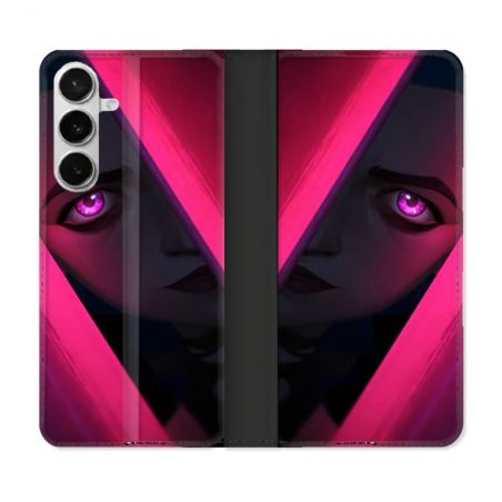 Housse cuir portefeuille Pour Samsung Galaxy S26 Arcane Jinx Rose