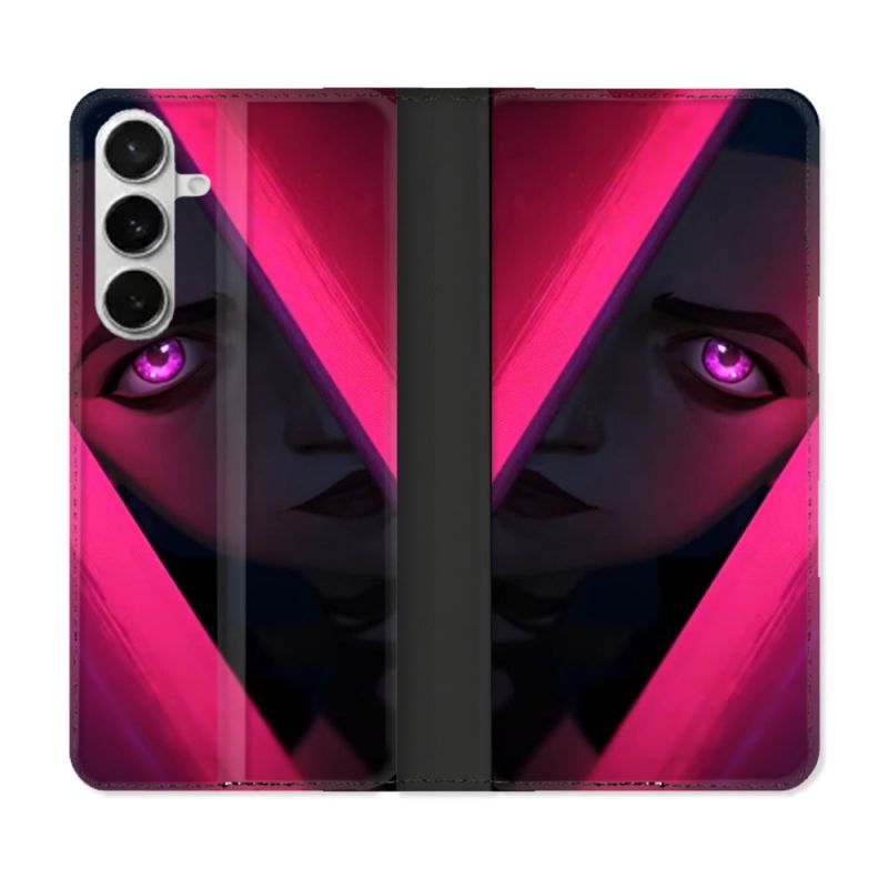 Housse cuir portefeuille Pour Samsung Galaxy S26 Arcane Jinx Rose