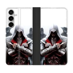 Housse cuir portefeuille Pour Samsung Galaxy S26 Assassin Creed Mask