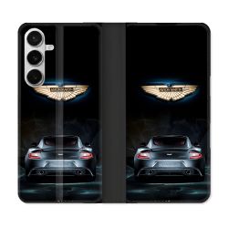 Housse cuir portefeuille Pour Samsung Galaxy S26 Aston Martin