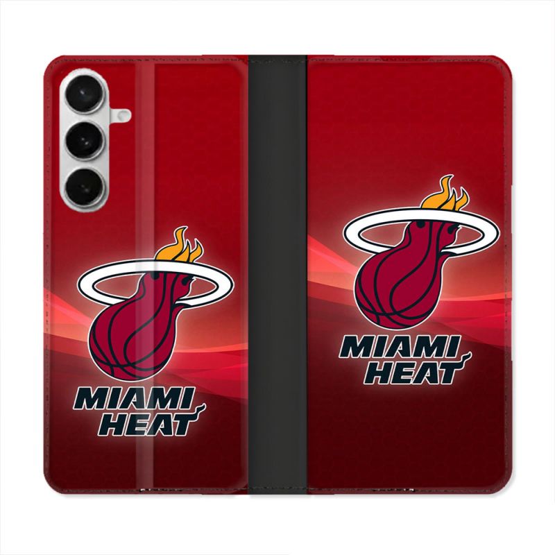 Housse cuir portefeuille Pour Samsung Galaxy S26 Basket Miami Heat