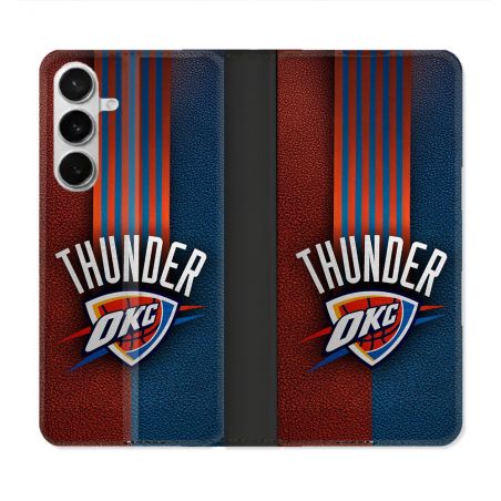 Housse cuir portefeuille Pour Samsung Galaxy S26 Basket Oklahoma City Thunder