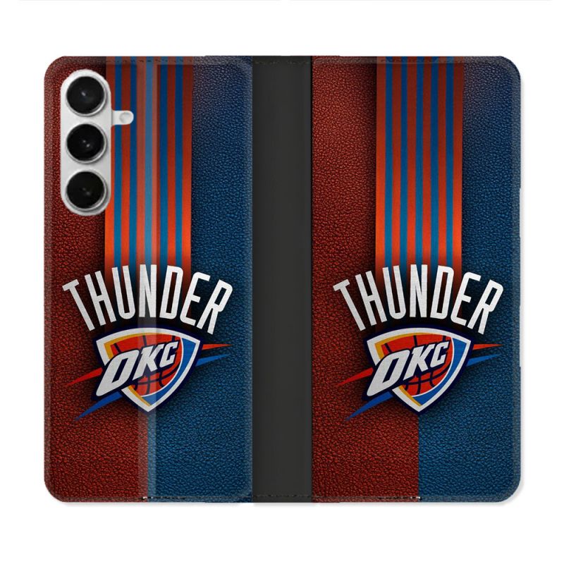 Housse cuir portefeuille Pour Samsung Galaxy S26 Basket Oklahoma City Thunder
