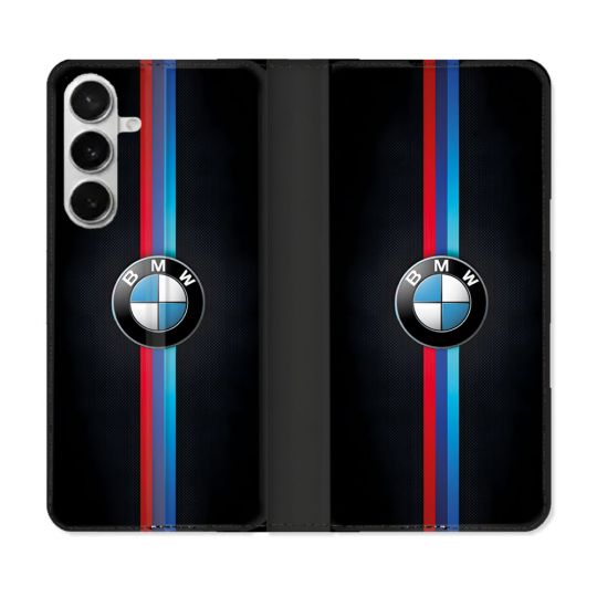 Housse cuir portefeuille Pour Samsung Galaxy S26 BMW Logo