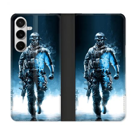 Housse cuir portefeuille Pour Samsung Galaxy S26 Call Of Duty Guerrier