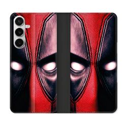 Housse cuir portefeuille Pour Samsung Galaxy S26 Deadpool Yeux