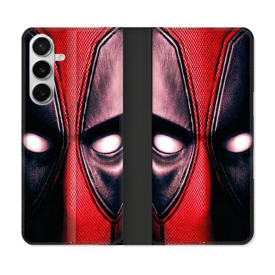 Housse cuir portefeuille Pour Samsung Galaxy S26 Deadpool Yeux