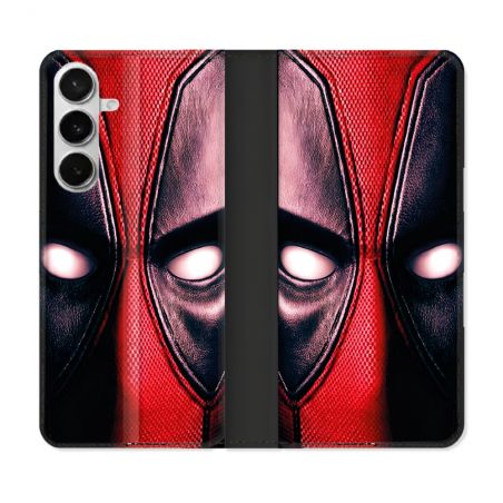 Housse cuir portefeuille Pour Samsung Galaxy S26 Deadpool Yeux