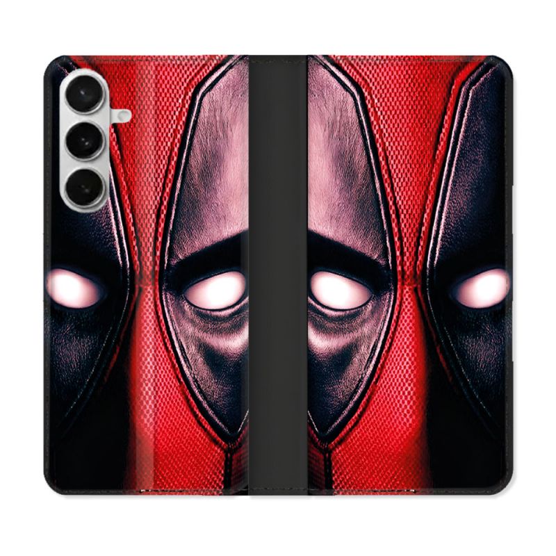 Housse cuir portefeuille Pour Samsung Galaxy S26 Deadpool Yeux