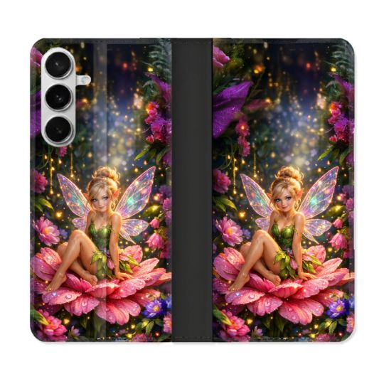 Housse cuir portefeuille Pour Samsung Galaxy S26 Fantastique Fee Fleur