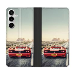 Housse cuir portefeuille Pour Samsung Galaxy S26 Ferrari F50
