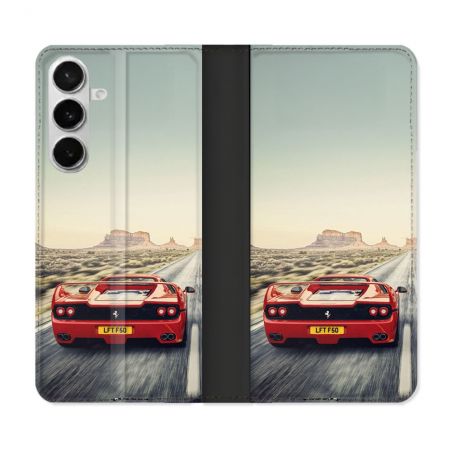 Housse cuir portefeuille Pour Samsung Galaxy S26 Ferrari F50