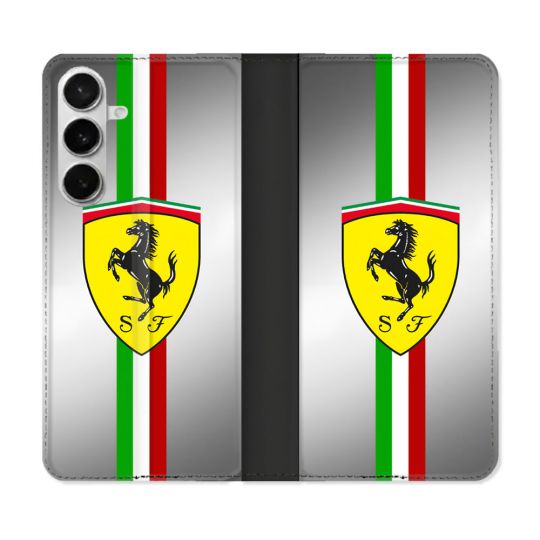 Housse cuir portefeuille Pour Samsung Galaxy S26 Ferrari Ligne