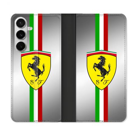 Housse cuir portefeuille Pour Samsung Galaxy S26 Ferrari Ligne