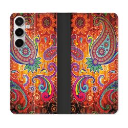 Housse cuir portefeuille Pour Samsung Galaxy S26 Fleur Psychedelic