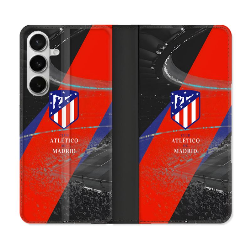 Housse cuir portefeuille Pour Samsung Galaxy S26 Foot Athletico Madrid