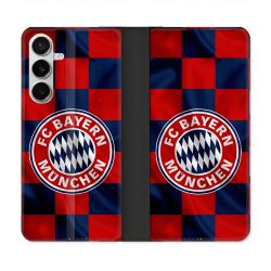 Housse cuir portefeuille Pour Samsung Galaxy S26 Foot Bayern Munich Carreaux