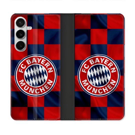 Housse cuir portefeuille Pour Samsung Galaxy S26 Foot Bayern Munich Carreaux