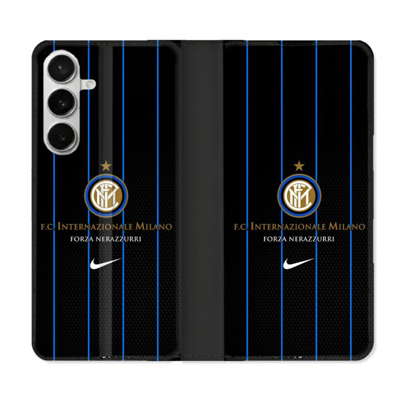 Housse cuir portefeuille Pour Samsung Galaxy S26 Foot Inter Milan