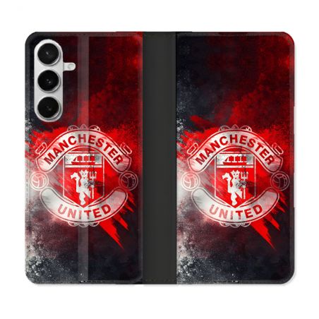 Housse cuir portefeuille Pour Samsung Galaxy S26 Foot Manchester United