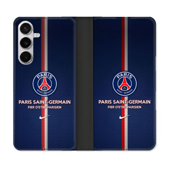 Housse cuir portefeuille Pour Samsung Galaxy S26 Foot PSG Fier