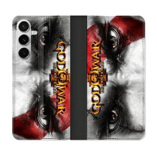 Housse cuir portefeuille Pour Samsung Galaxy S26 God Of War GOW
