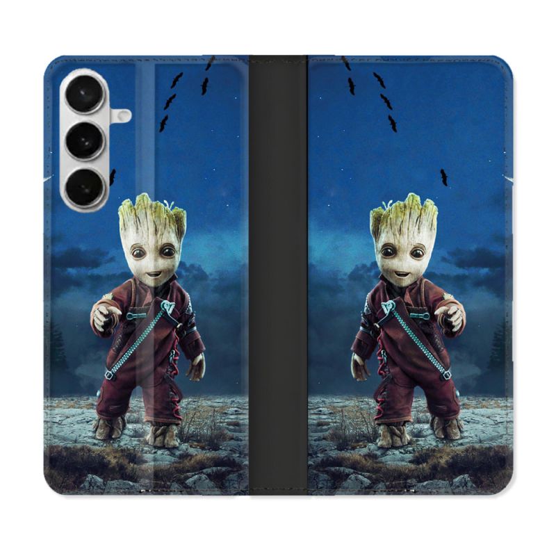 Housse cuir portefeuille Pour Samsung Galaxy S26 Groot Bleu