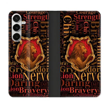 Housse cuir portefeuille Pour Samsung Galaxy S26 Harry Potter Griffondor