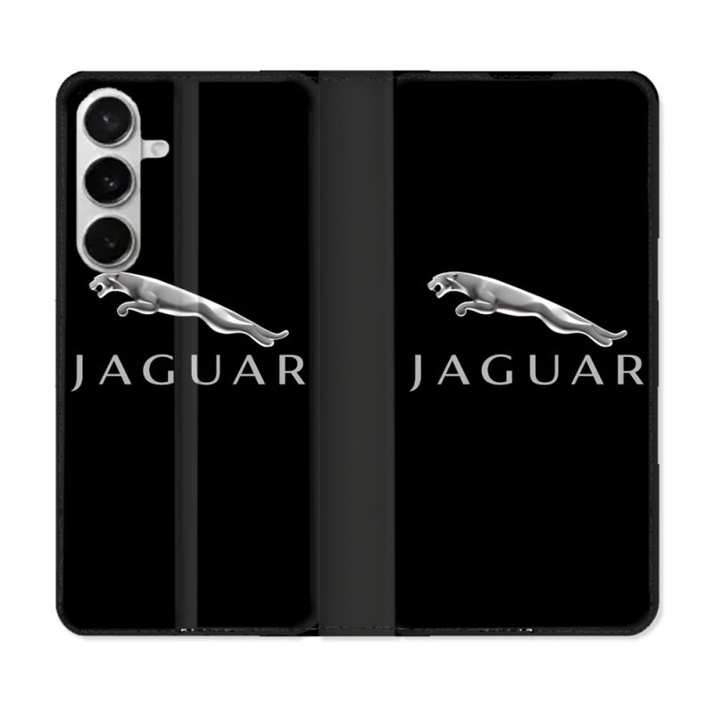 Housse cuir portefeuille Pour Samsung Galaxy S26 Jaguar
