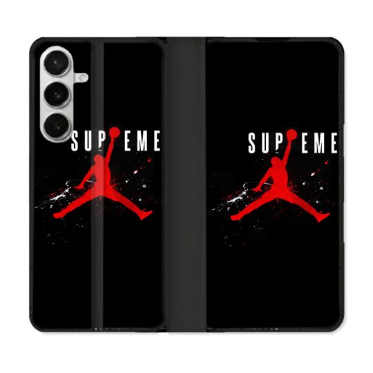 Housse cuir portefeuille Pour Samsung Galaxy S26 Jordan Supreme Noir