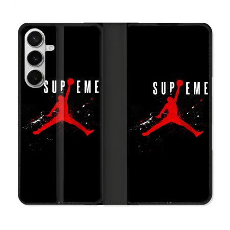 Housse cuir portefeuille Pour Samsung Galaxy S26 Jordan Supreme Noir