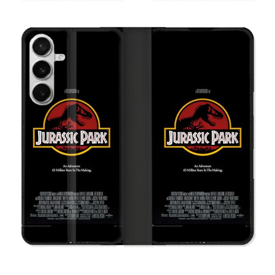 Housse cuir portefeuille Pour Samsung Galaxy S26 Jurassic Park Affiche