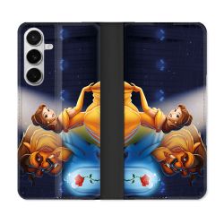 Housse cuir portefeuille Pour Samsung Galaxy S26 La Belle et La Bête