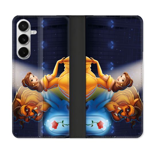 Housse cuir portefeuille Pour Samsung Galaxy S26 La Belle et La Bête