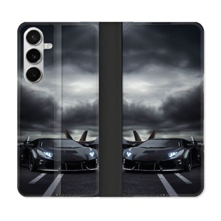 Housse cuir portefeuille Pour Samsung Galaxy S26 Lamborghini Avion