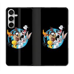 Housse cuir portefeuille Pour Samsung Galaxy S26 Looney Tunes