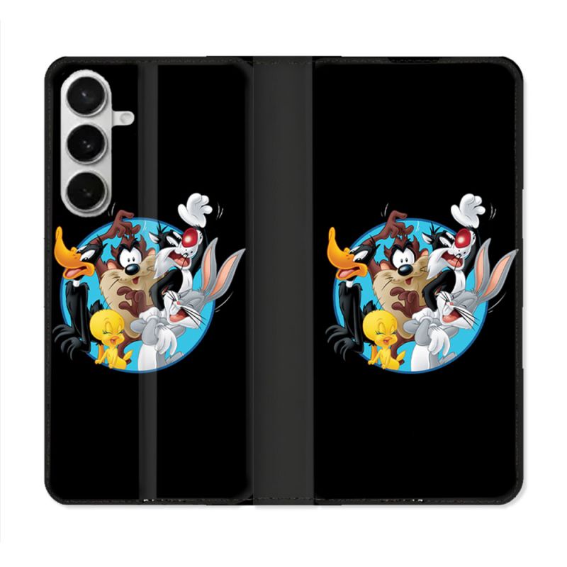 Housse cuir portefeuille Pour Samsung Galaxy S26 Looney Tunes