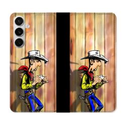 Housse cuir portefeuille Pour Samsung Galaxy S26 Lucky Luke