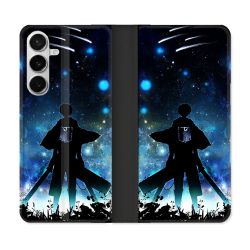 Housse cuir portefeuille Pour Samsung Galaxy S26 Manga Attaque Titans Levi