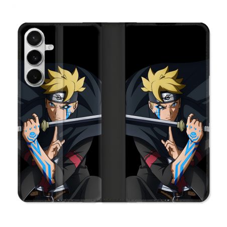 Housse cuir portefeuille Pour Samsung Galaxy S26 Manga Boruto Tatouage