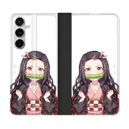 Housse cuir portefeuille Pour Samsung Galaxy S26 Manga Demon Slayer Nezuko