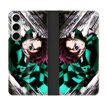 Housse cuir portefeuille Pour Samsung Galaxy S26 Manga Demon Slayer Tanjiro
