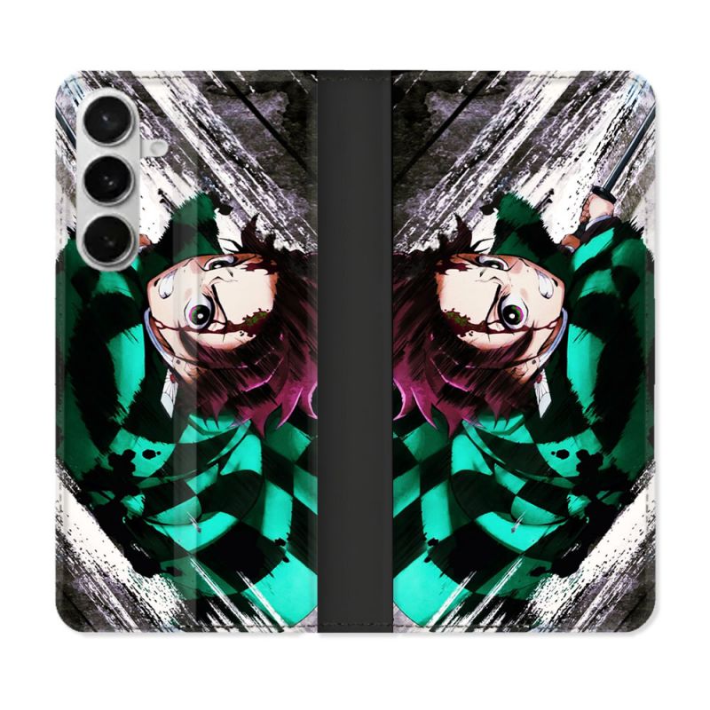 Housse cuir portefeuille Pour Samsung Galaxy S26 Manga Demon Slayer Tanjiro