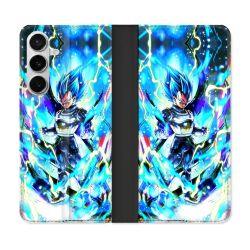Housse cuir portefeuille Pour Samsung Galaxy S26 Manga Dragon Ball Vegeta Bleu