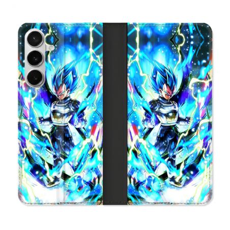 Housse cuir portefeuille Pour Samsung Galaxy S26 Manga Dragon Ball Vegeta Bleu