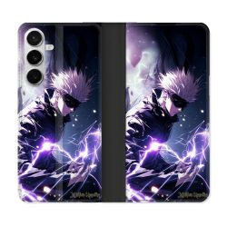 Housse cuir portefeuille Pour Samsung Galaxy S26 Manga Jujutsu Kaisen Gojo Saturo