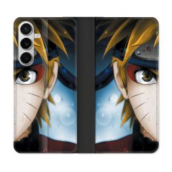 Housse cuir portefeuille Pour Samsung Galaxy S26 Manga Naruto Blanc