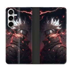 Housse cuir portefeuille Pour Samsung Galaxy S26 Manga Naruto Kakashi Dark
