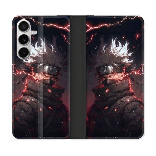 Housse cuir portefeuille Pour Samsung Galaxy S26 Manga Naruto Kakashi Dark