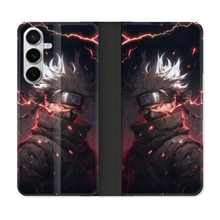 Housse cuir portefeuille Pour Samsung Galaxy S26 Manga Naruto Kakashi Dark
